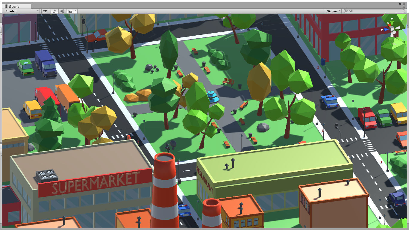 Cartoon Town pack Low-poly 3D model_4