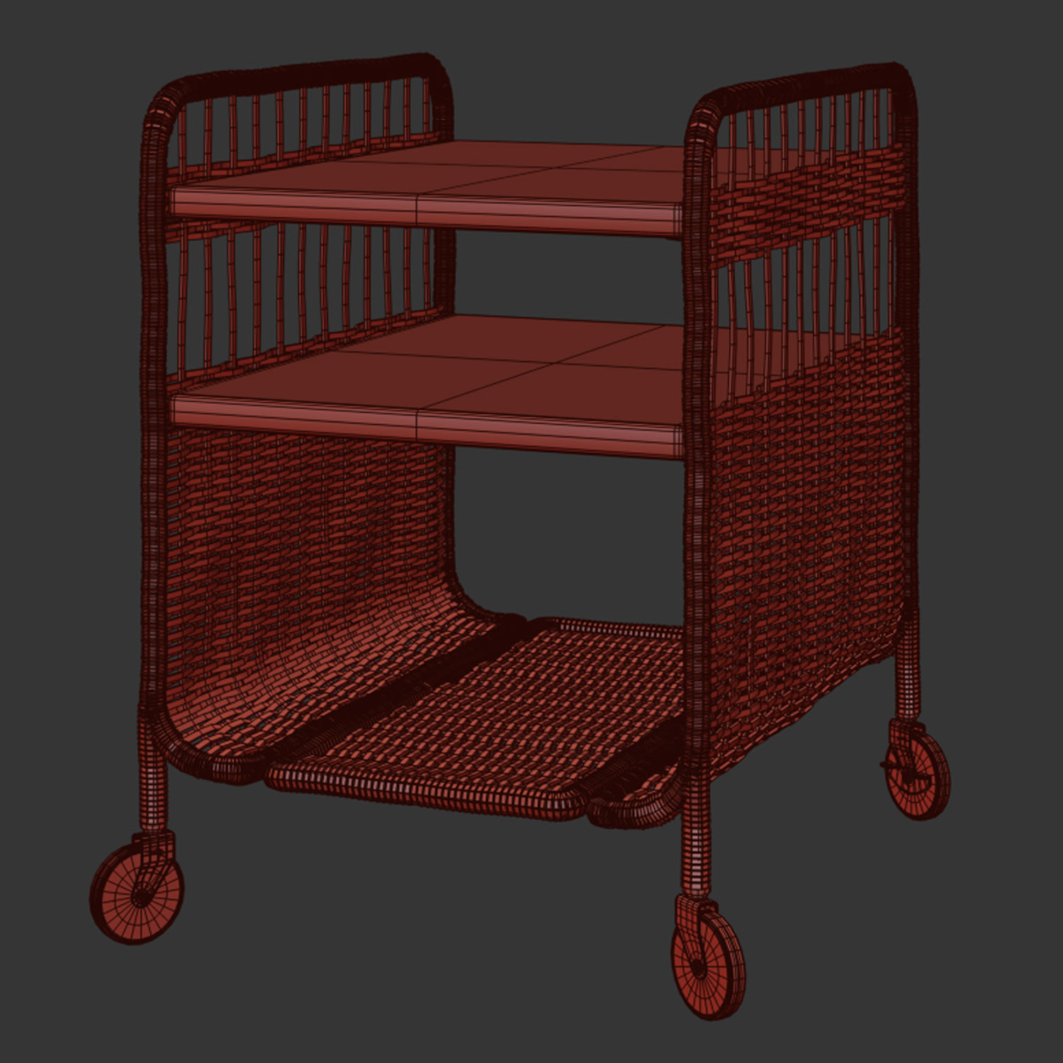 Cabinet on wheels FRYKSAS by ikea 3D model_3