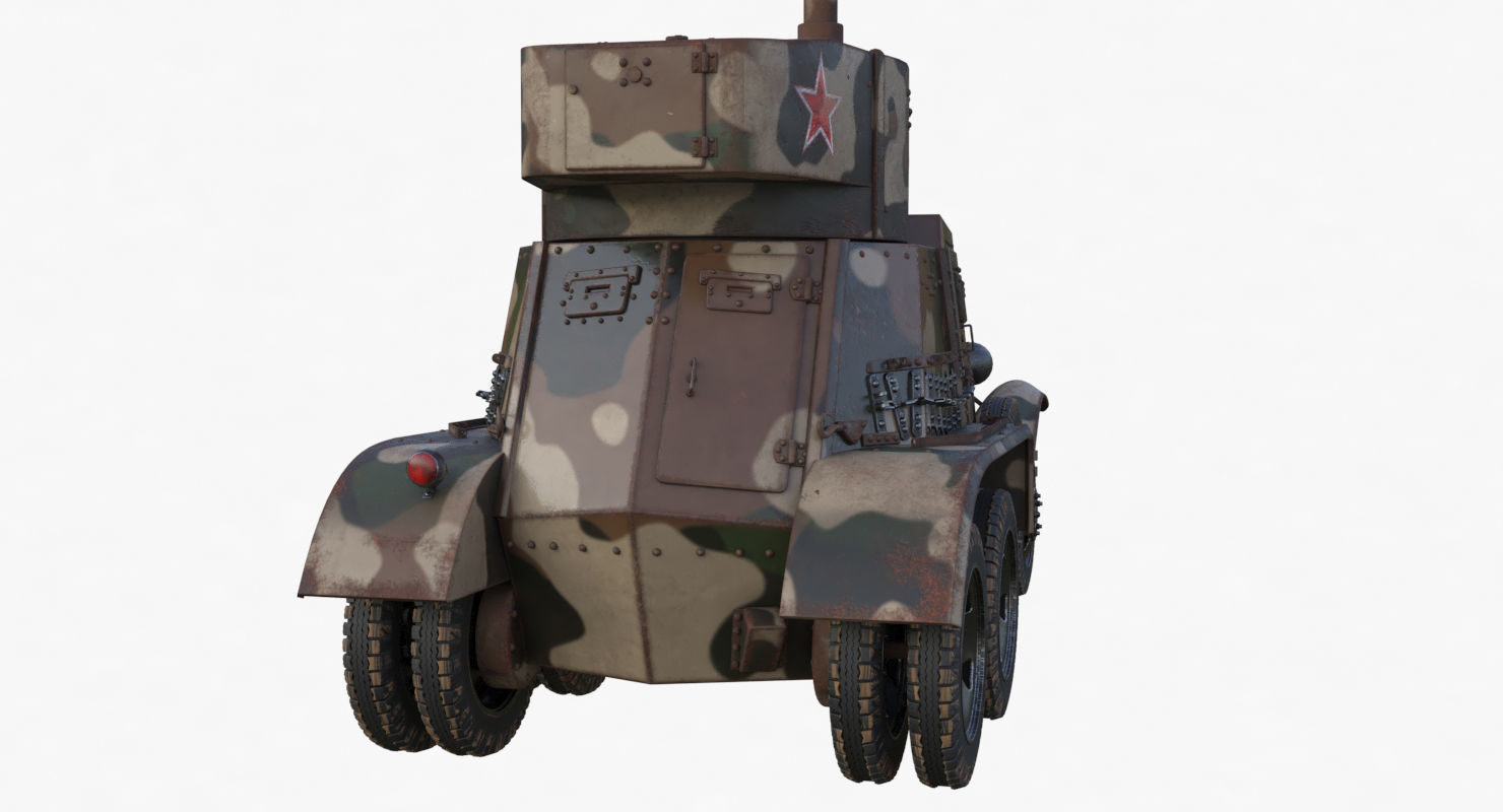 BA 6 Armored Car Camouflage Vray 3D model_51
