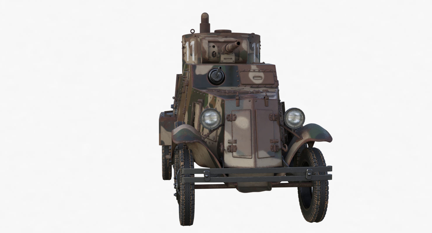 BA 6 Armored Car Camouflage Vray 3D model_35