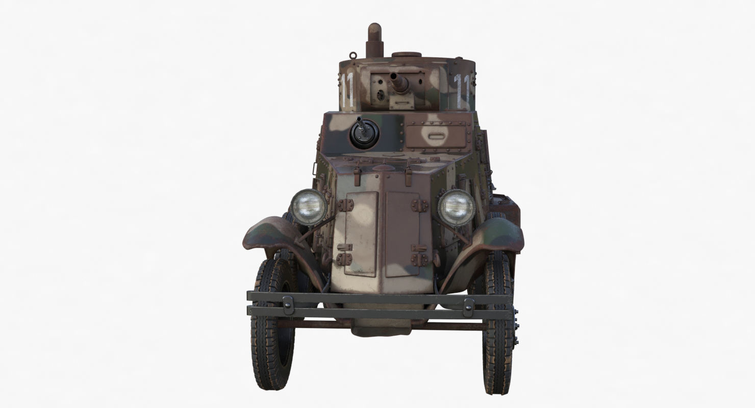 BA 6 Armored Car Camouflage Vray 3D model_34