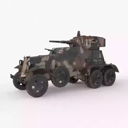BA 6 Armored Car Camouflage Vray 3D model