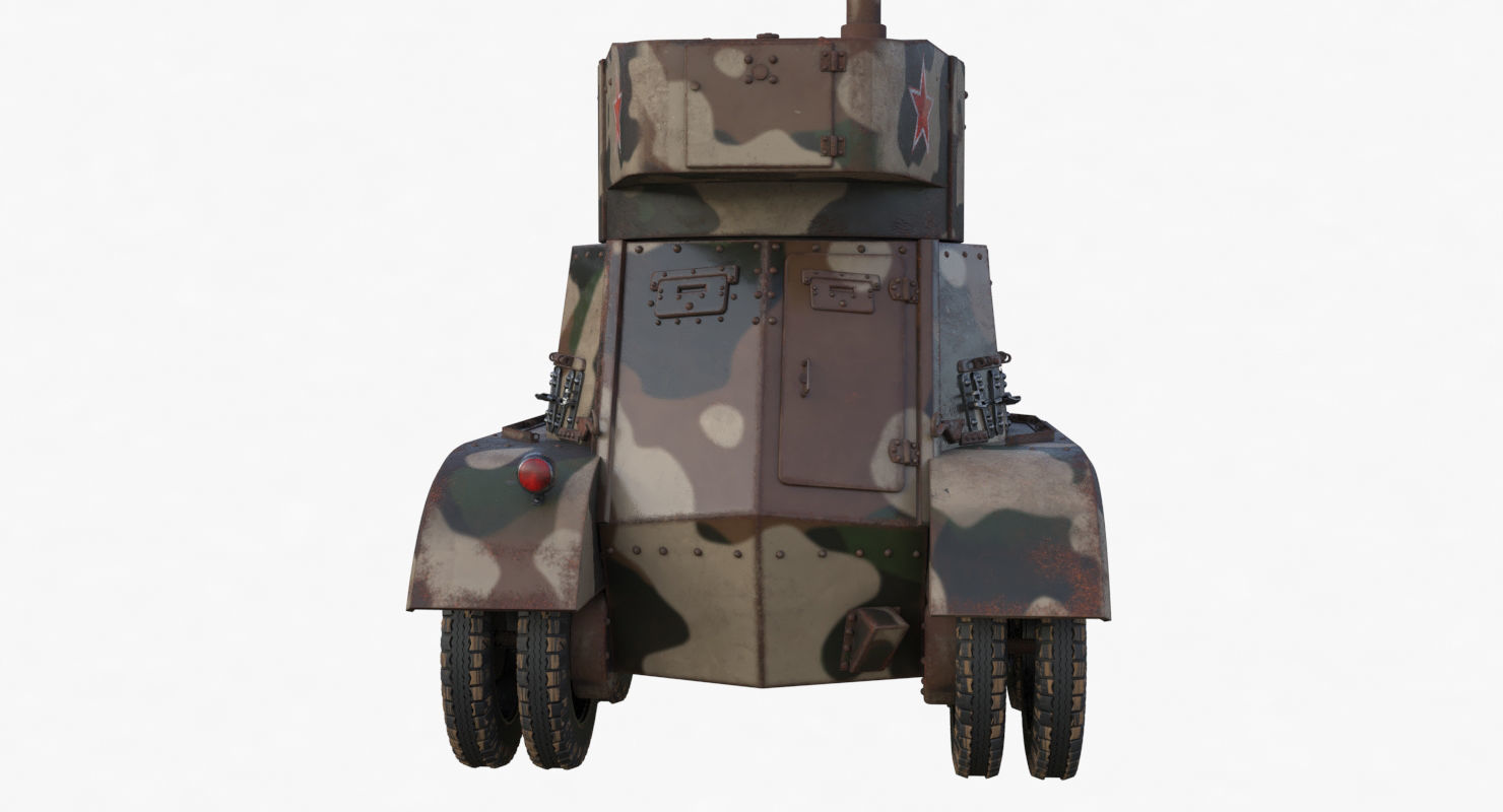 BA 6 Armored Car Camouflage Vray 3D model_52