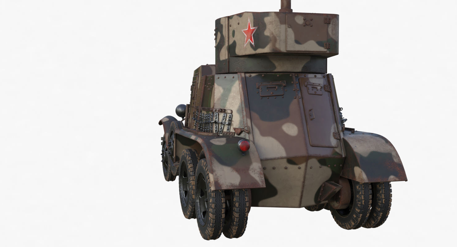 BA 6 Armored Car Camouflage Vray 3D model_54