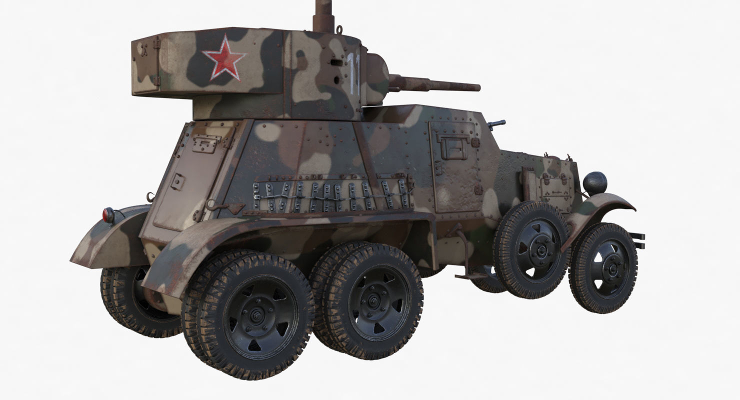 BA 6 Armored Car Camouflage Vray 3D model_47
