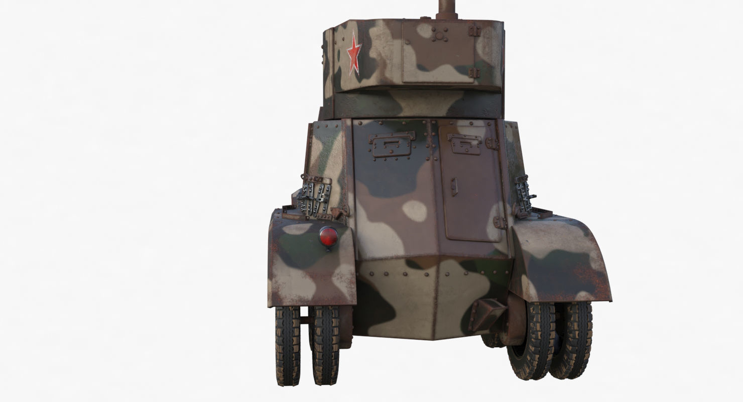 BA 6 Armored Car Camouflage Vray 3D model_53