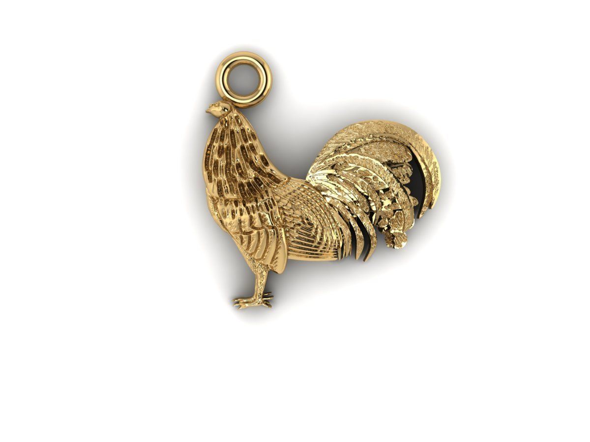 Chicken Cock Cambodia Pendant 3D model_3