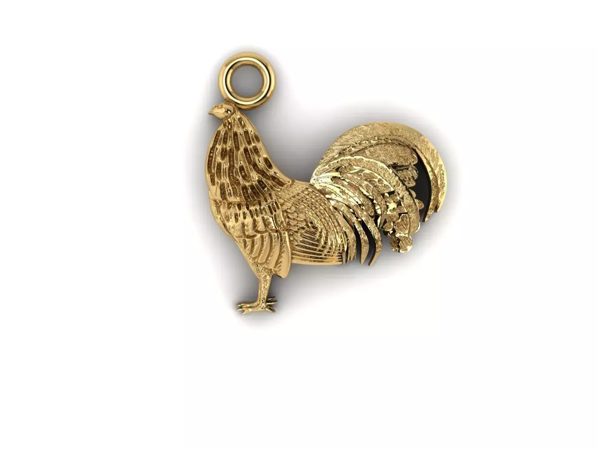 Chicken Cock Cambodia Pendant 3D model_0