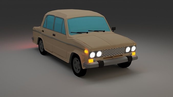 Lada car Low-poly 3D model