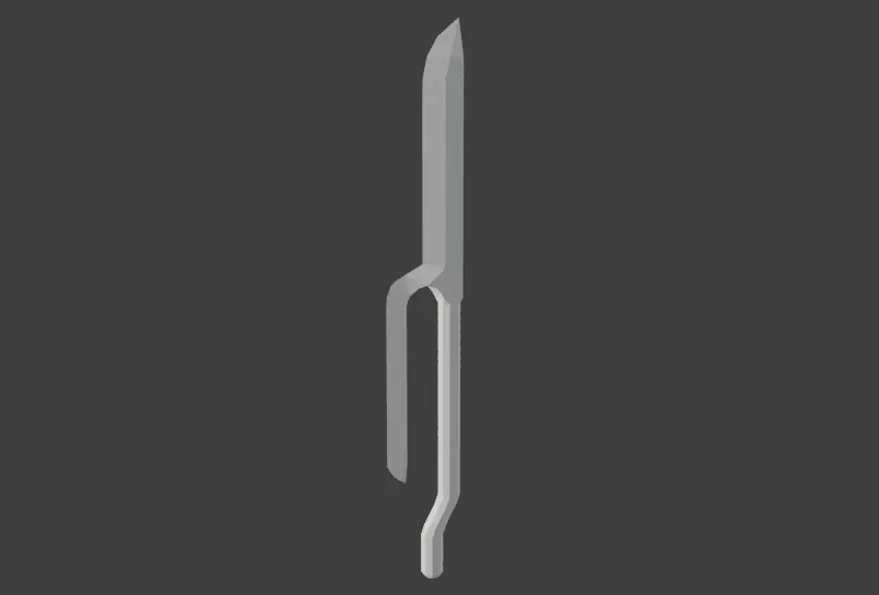 low-poly knife 3D model_0