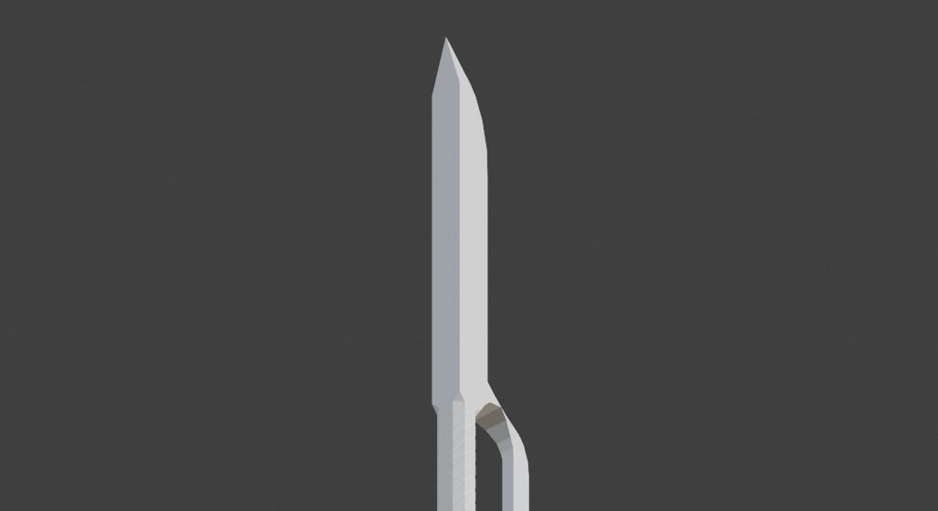 low-poly knife 3D model_1