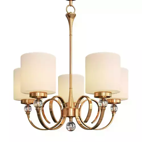 Wide Antique Brass Chandelier