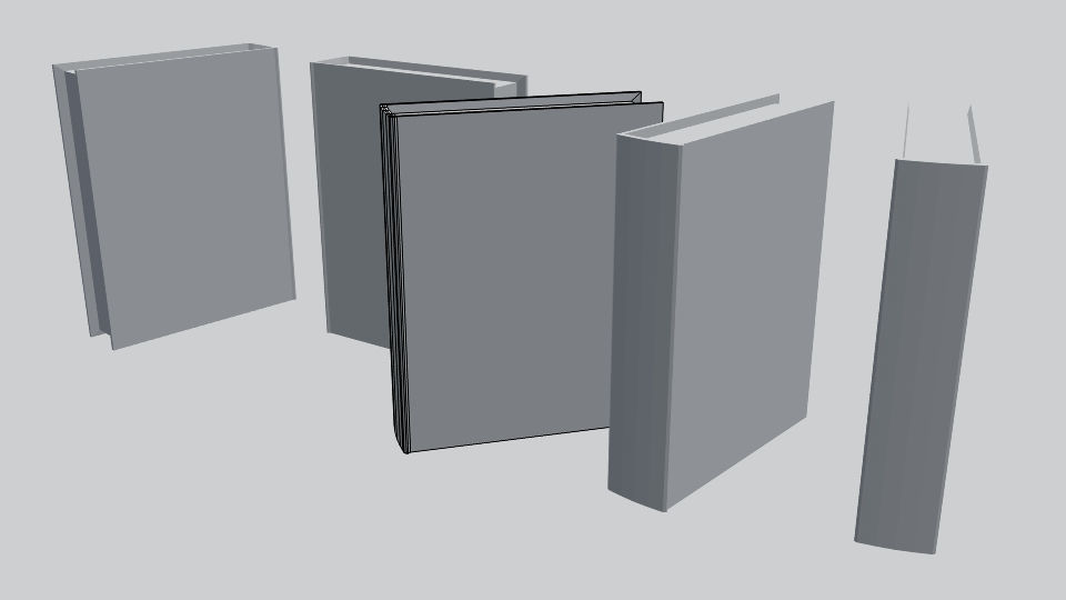 book 3d model low poly with gold lettering on cover Free low-poly 3D model_5