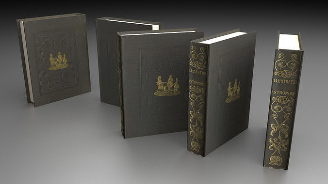 book 3d model low poly with gold lettering on cover Free low-poly 3D model