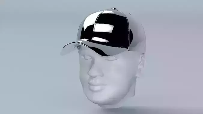  Baseball cap and male head sculpture