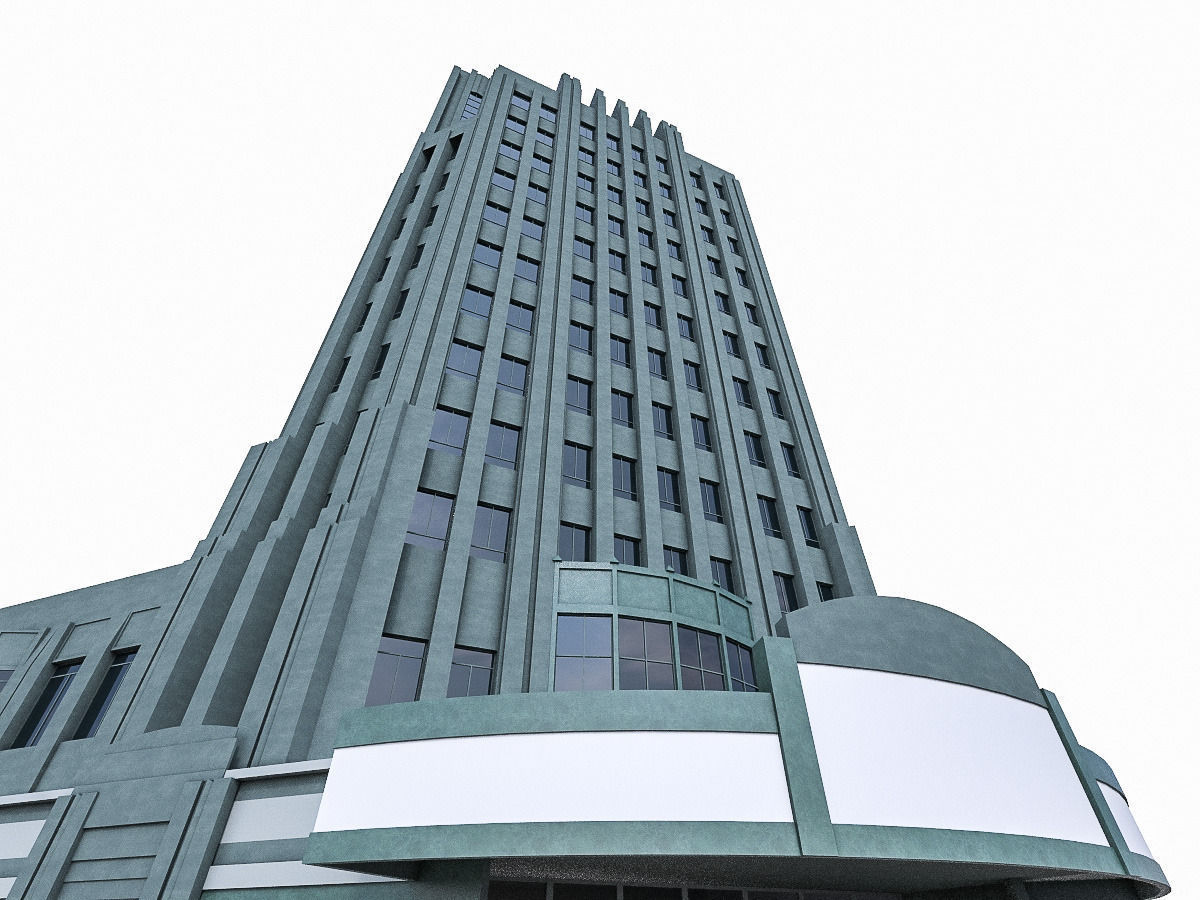 Pellissier Building and Wiltern Theatre Low-poly 3D model_1