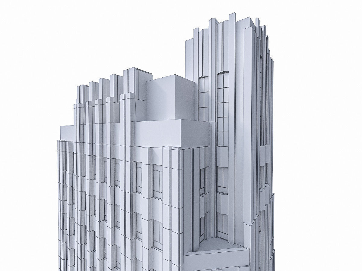 Pellissier Building and Wiltern Theatre Low-poly 3D model_10