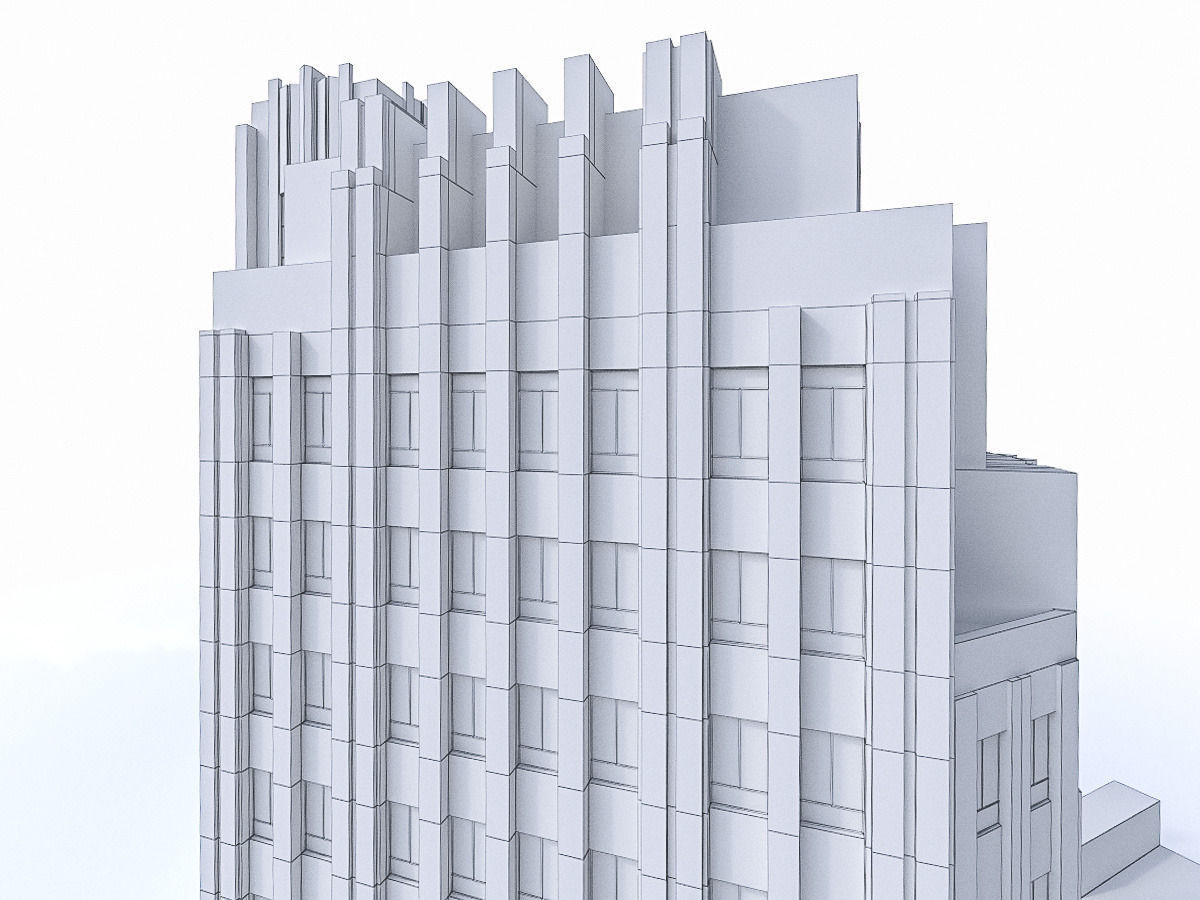 Pellissier Building and Wiltern Theatre Low-poly 3D model_11