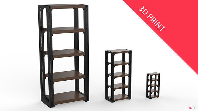 Bookcase Miniature with 3 Different Sizes 3D print model