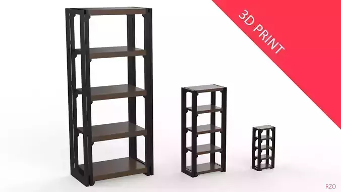 Bookcase Miniature with 3 Different Sizes 3D print model