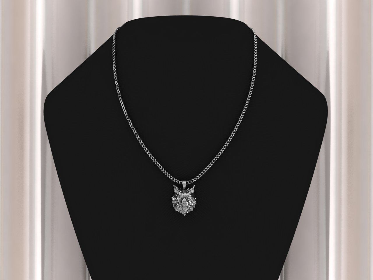 Pendant Head of Wolf 3D print model_2