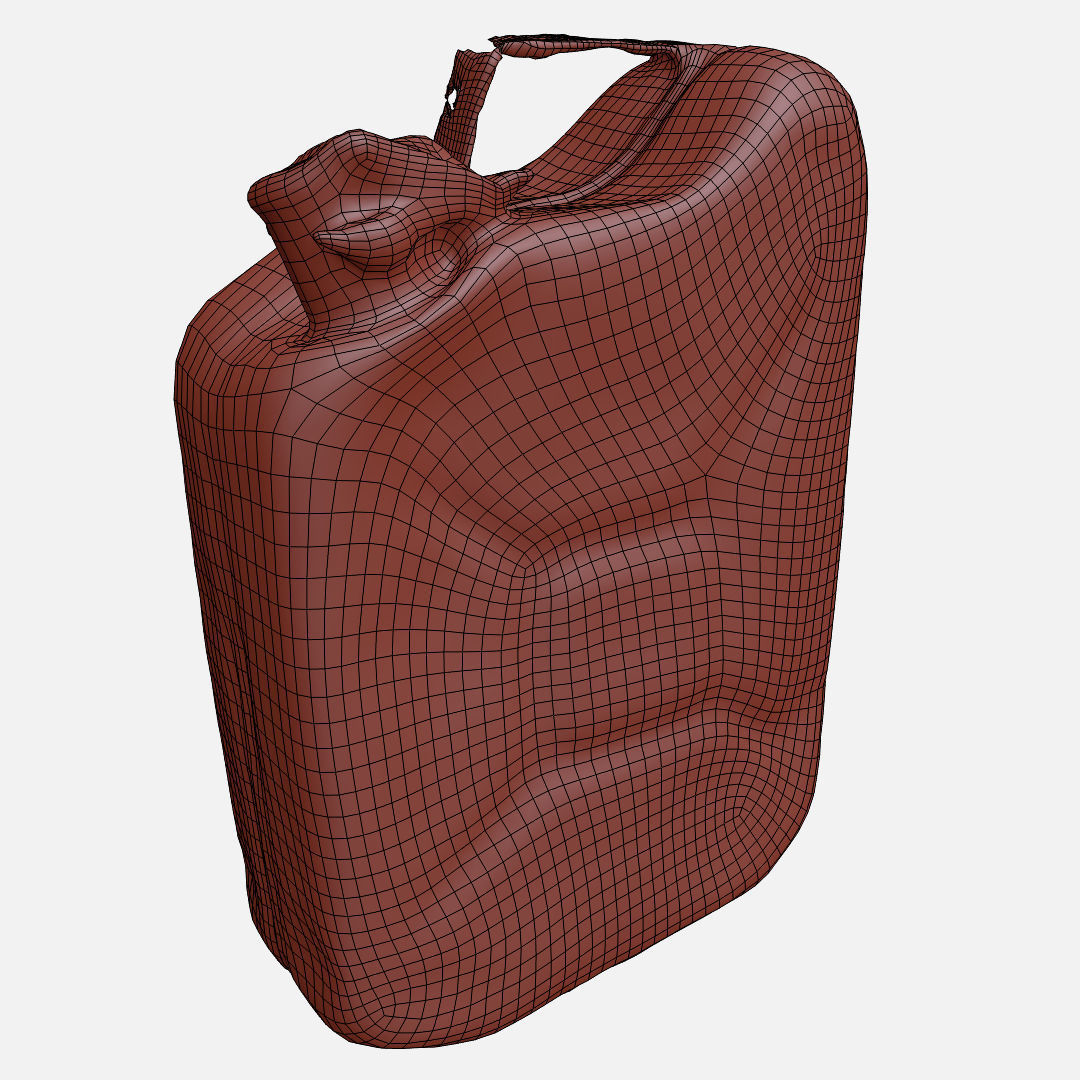 Old Green Rusty Gasoline Canister Low-poly 3D model_10