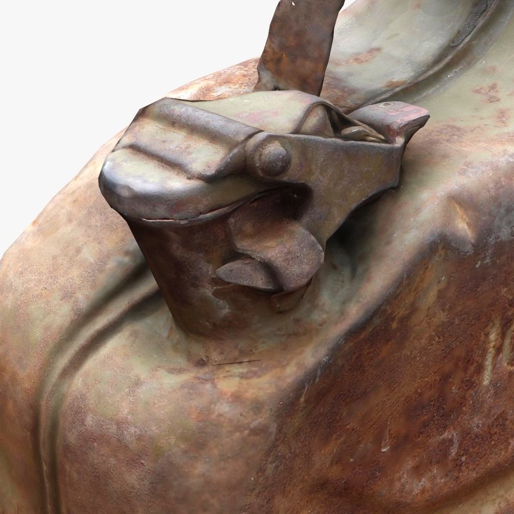 Old Green Rusty Gasoline Canister Low-poly 3D model_6