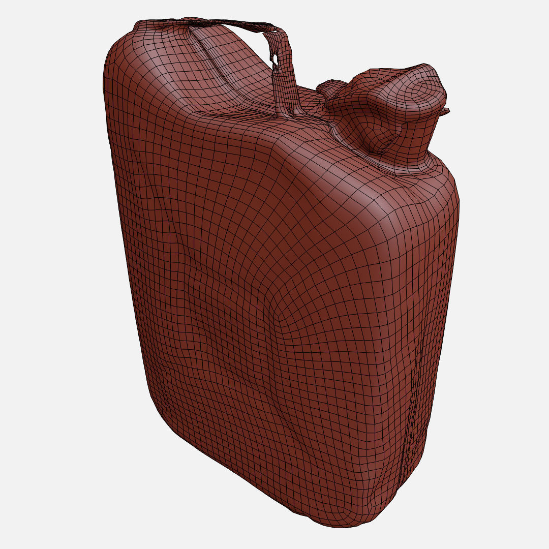 Old Green Rusty Gasoline Canister Low-poly 3D model_8