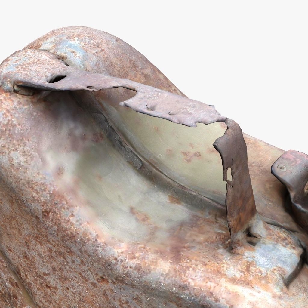 Old Green Rusty Gasoline Canister Low-poly 3D model_7