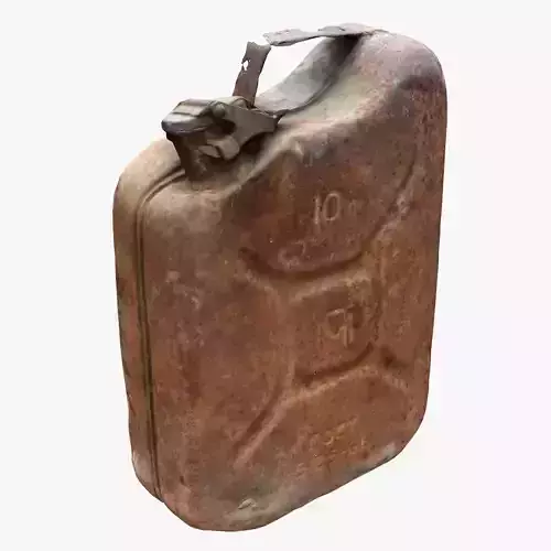 Old Green Rusty Gasoline Canister Low-poly 3D model