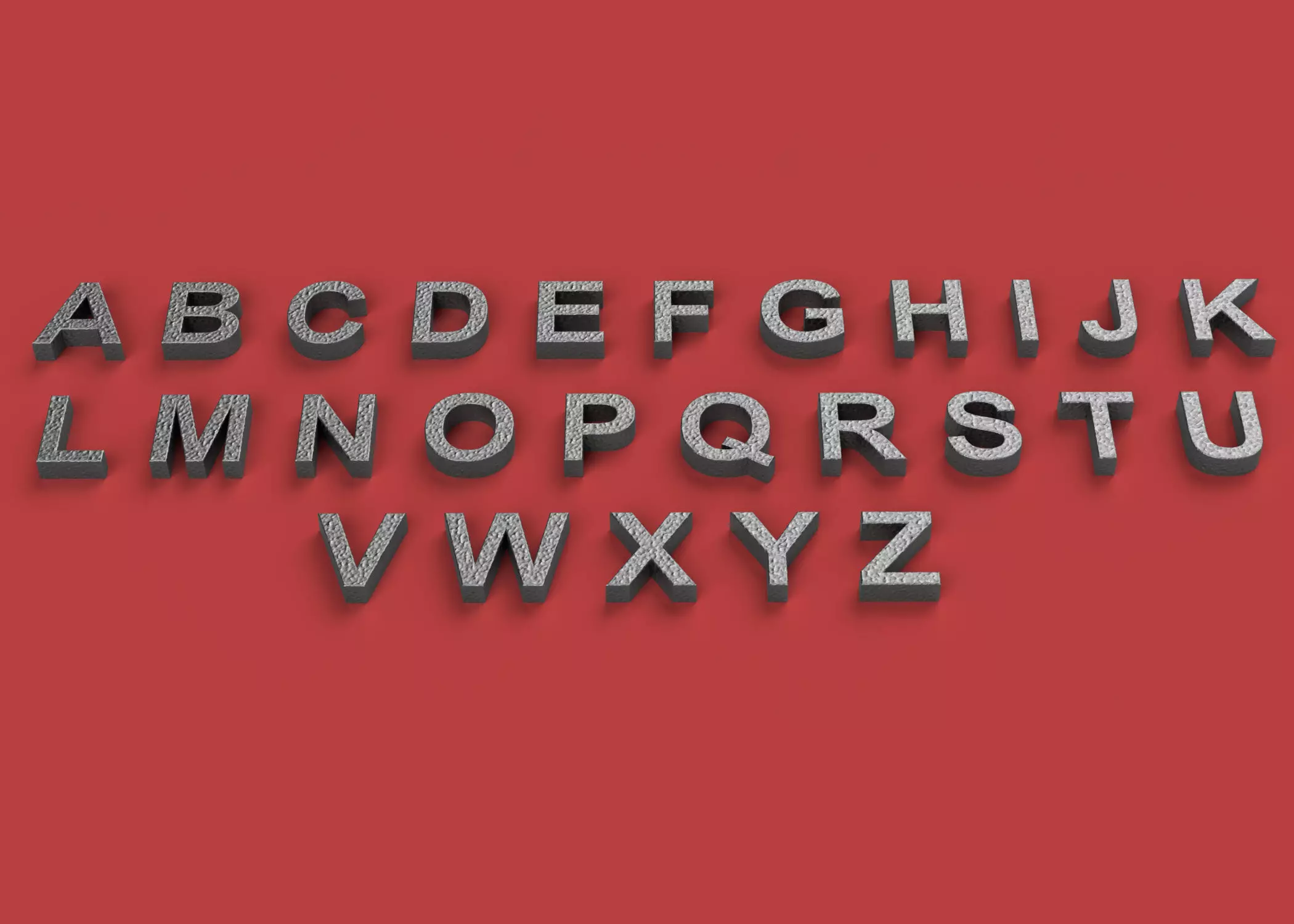 A to Z letters 3D print model