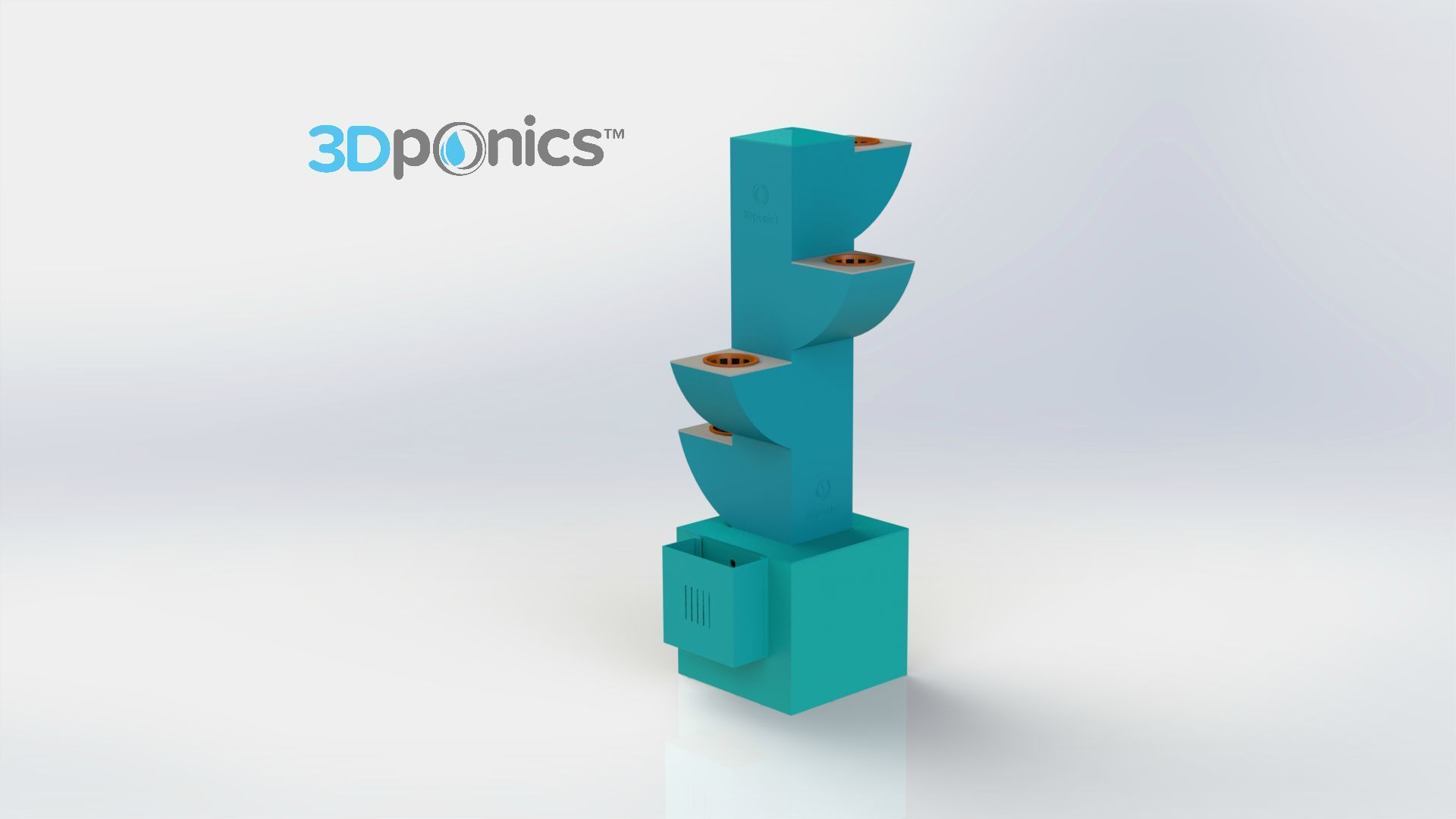 Reservoir Lid - 3Dponics Herb Garden Free 3D print model_2