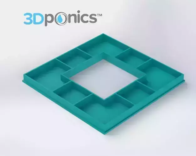 Reservoir Lid - 3Dponics Herb Garden Free 3D print model