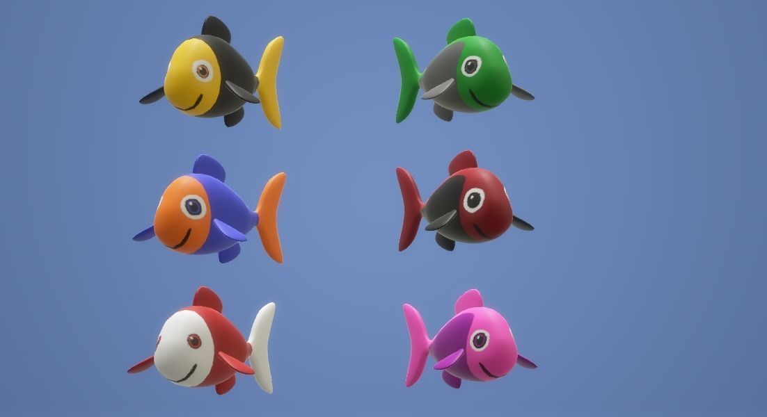 CUTE FISHES PACK Low-poly 3D model_2