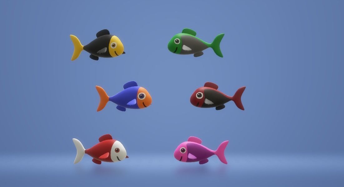 CUTE FISHES PACK Low-poly 3D model_3
