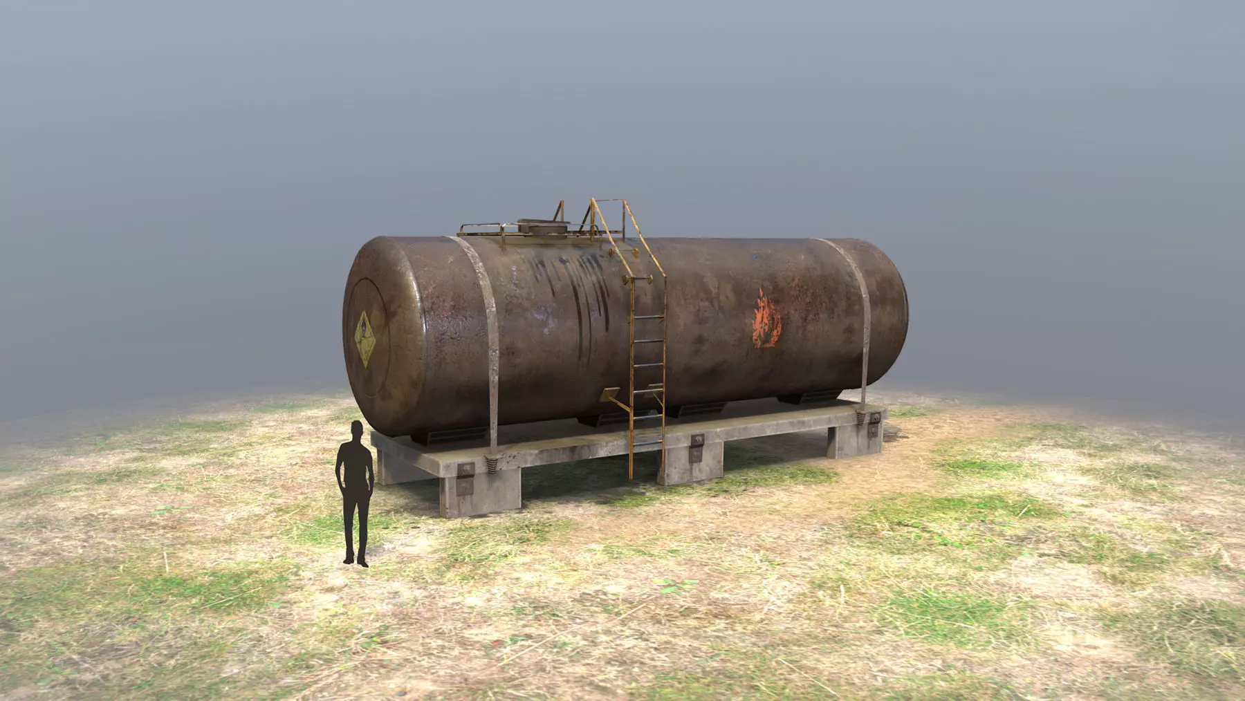 FuelTank 01 Low-poly 3D model_0
