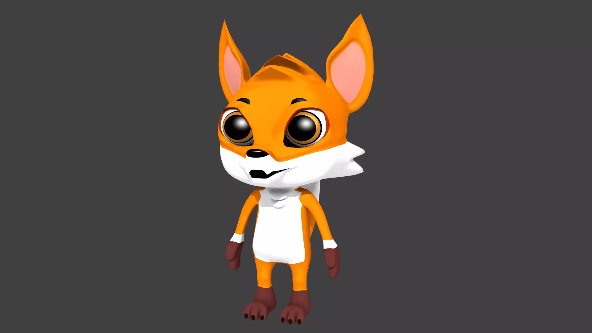 Cute fox low poly rigged Low-poly 3D model_0
