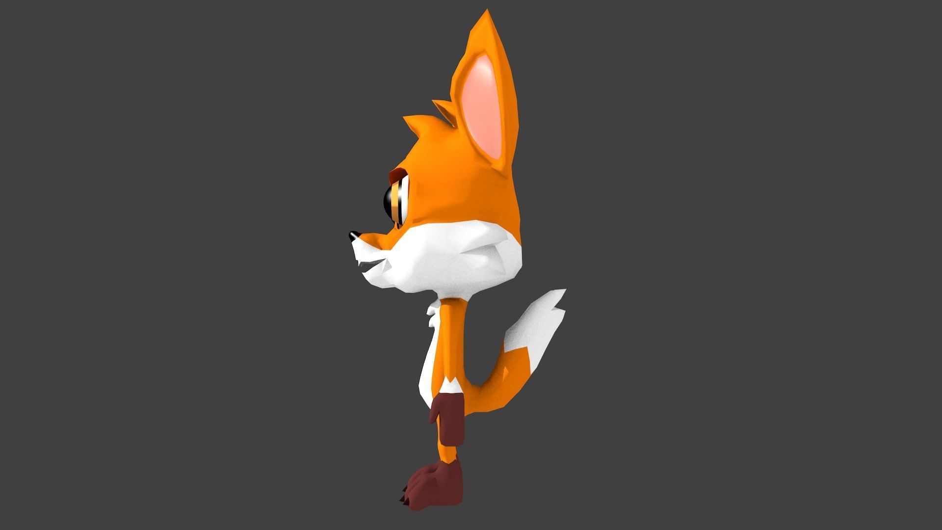 Cute fox low poly rigged Low-poly 3D model_4