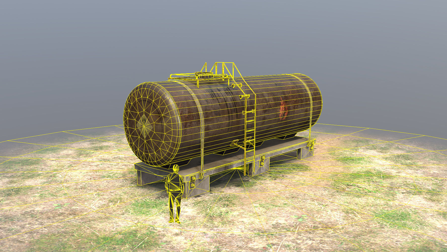 FuelTank 01 with Damage Low-poly 3D model_13