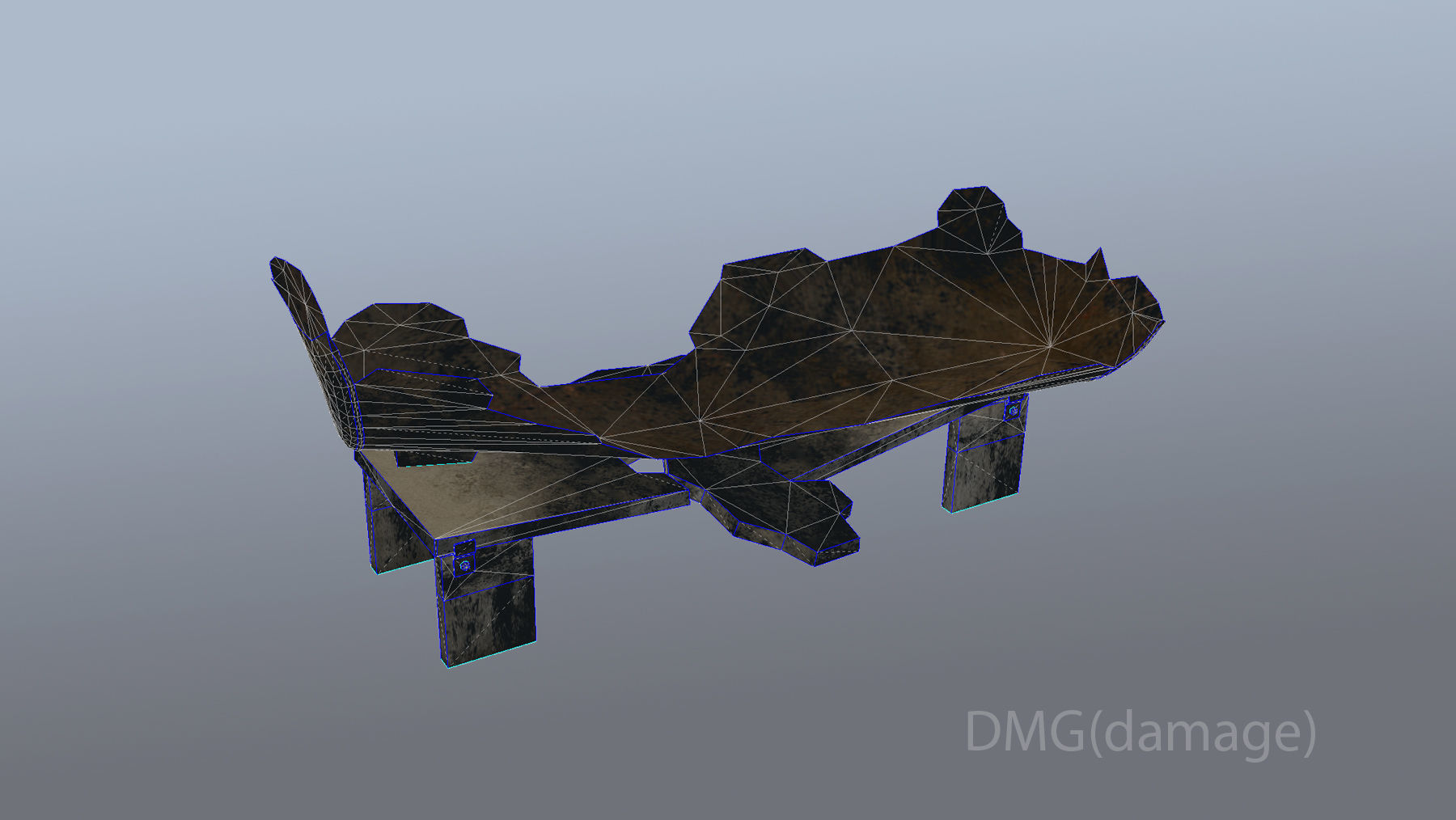 FuelTank 01 with Damage Low-poly 3D model_9