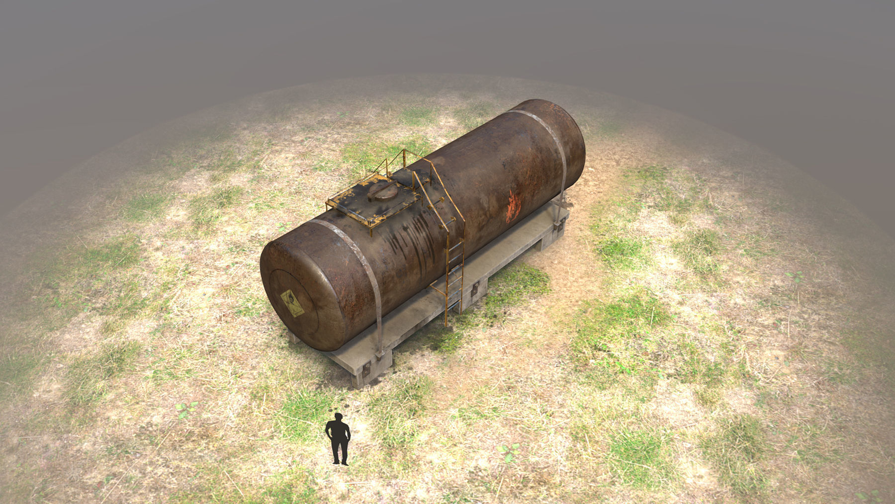 FuelTank 01 with Damage Low-poly 3D model_5