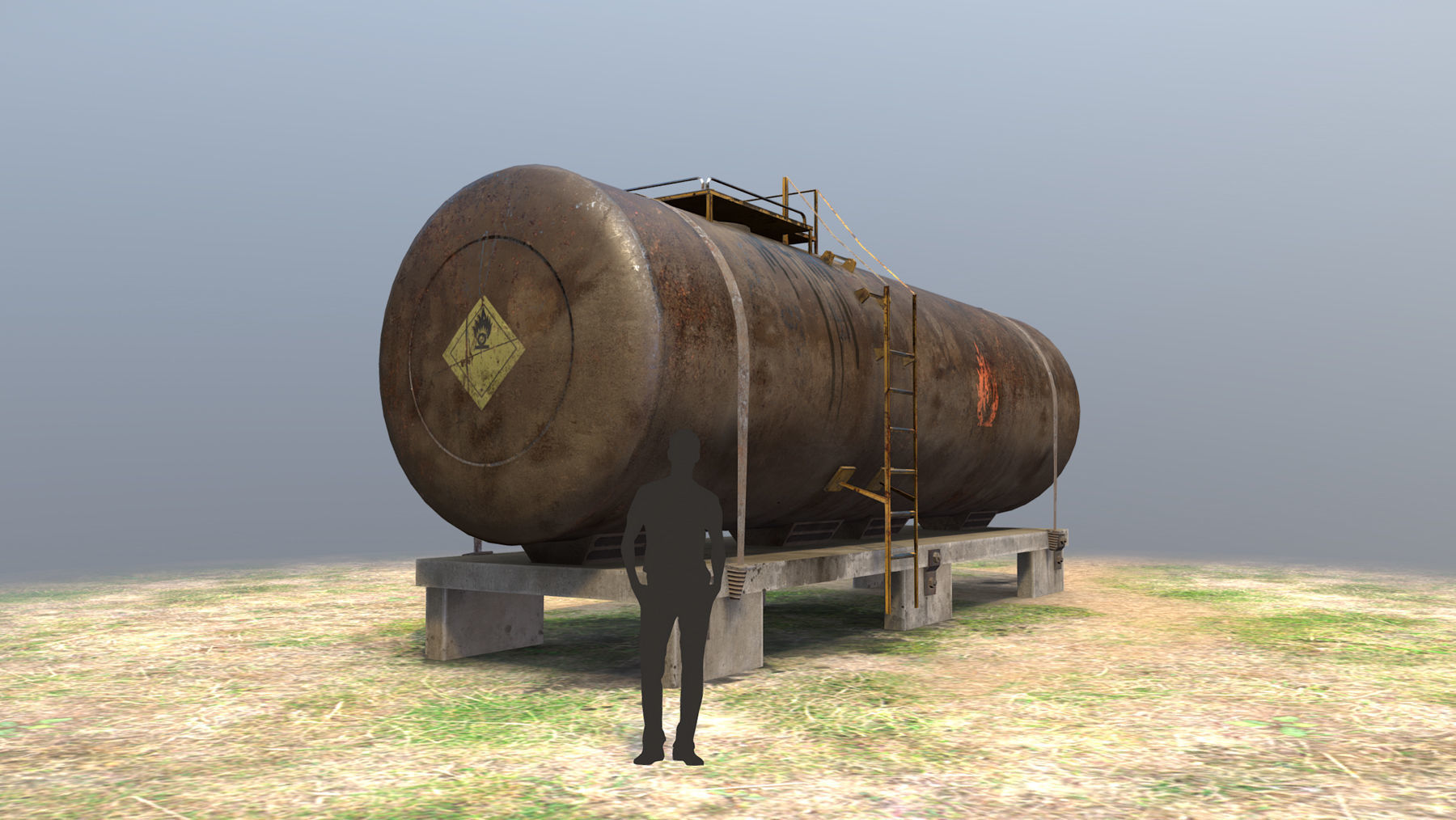 FuelTank 01 with Damage Low-poly 3D model_6