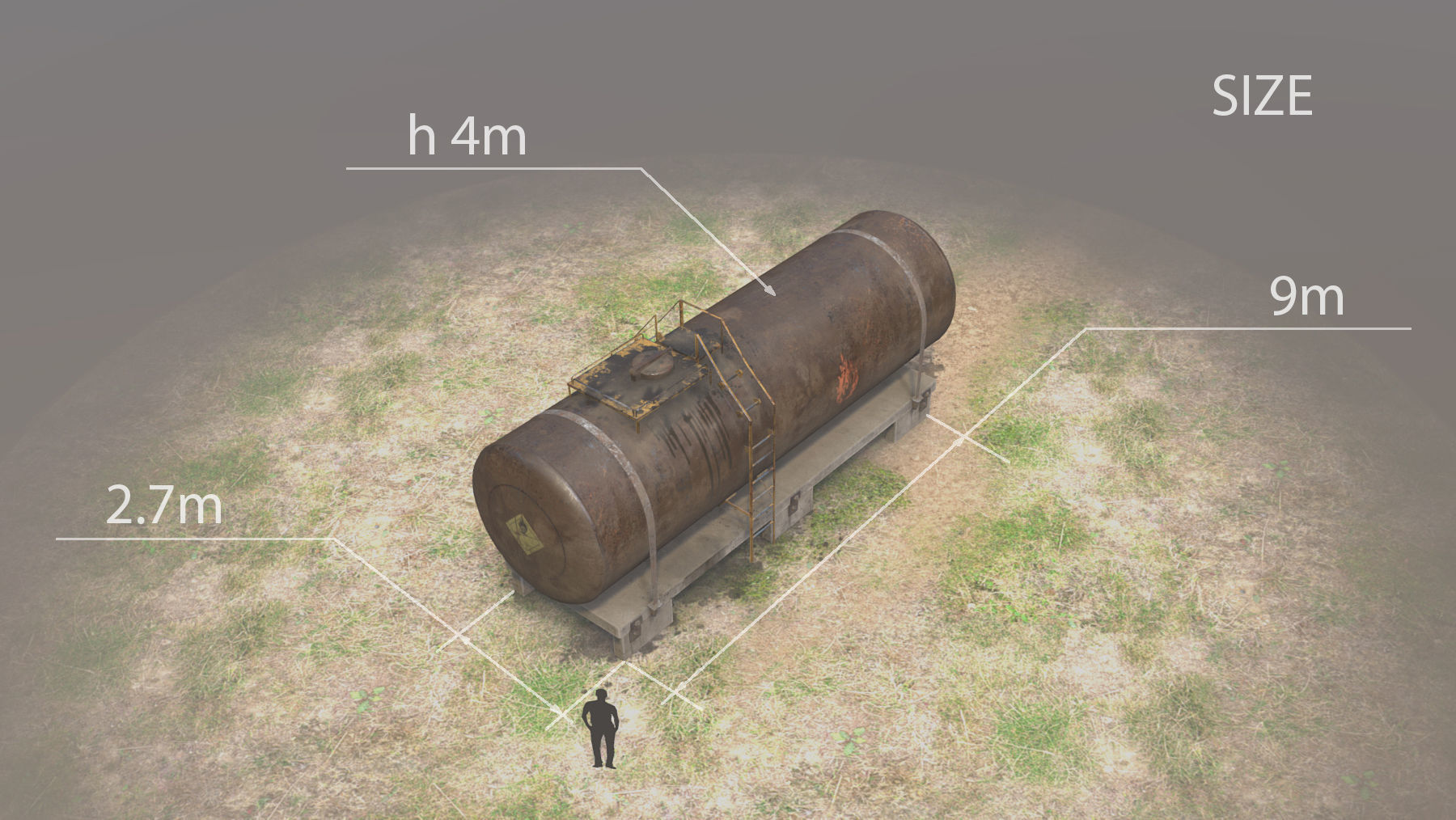 FuelTank 01 with Damage Low-poly 3D model_11