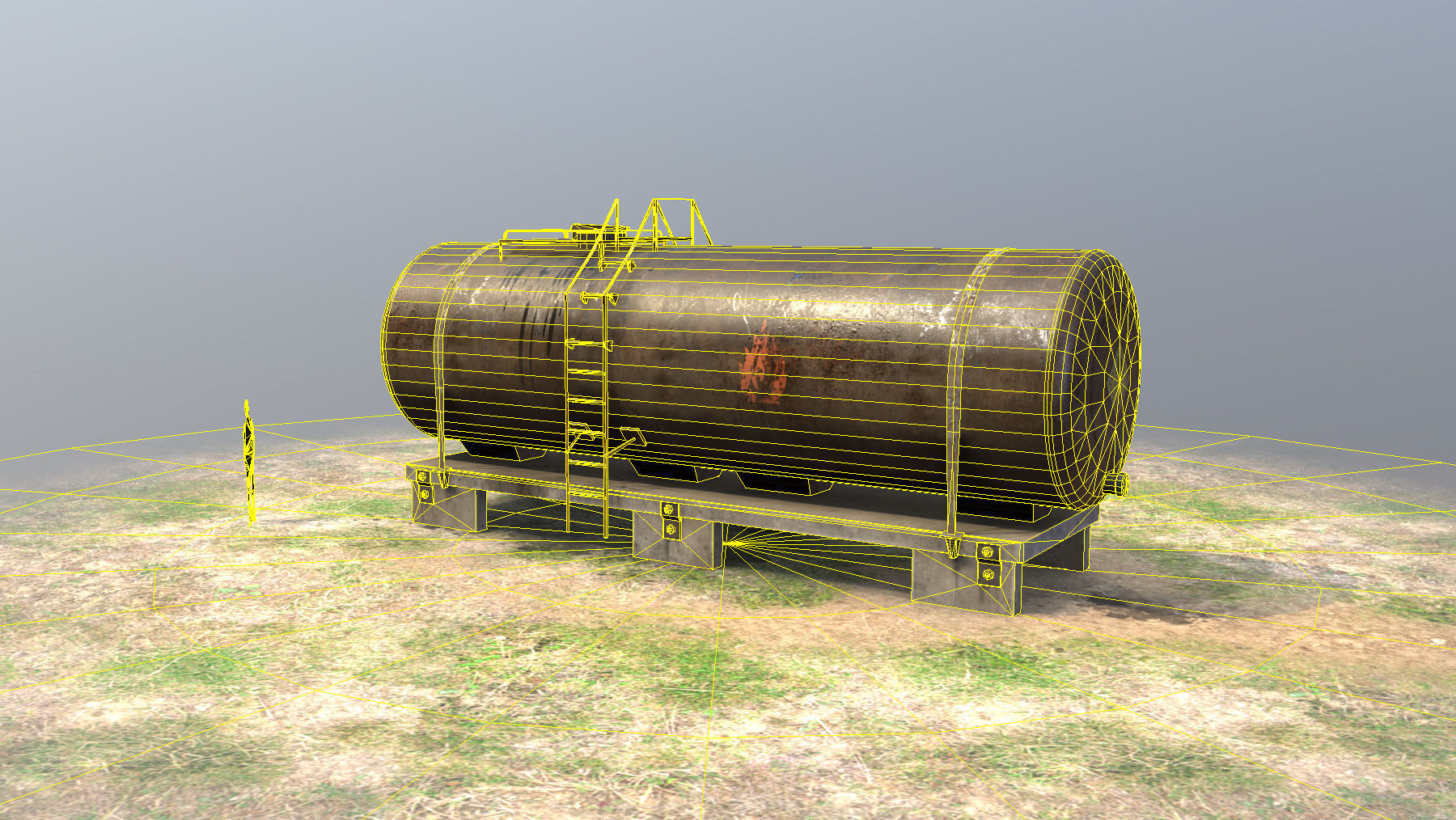 FuelTank 01 with Damage Low-poly 3D model_12