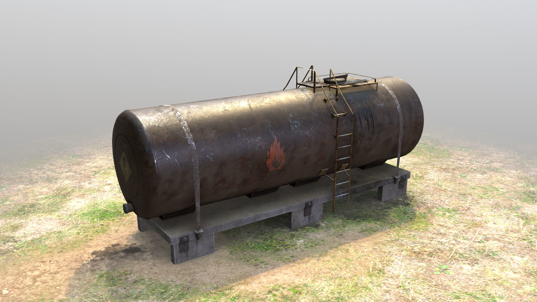FuelTank 01 with Damage Low-poly 3D model_3