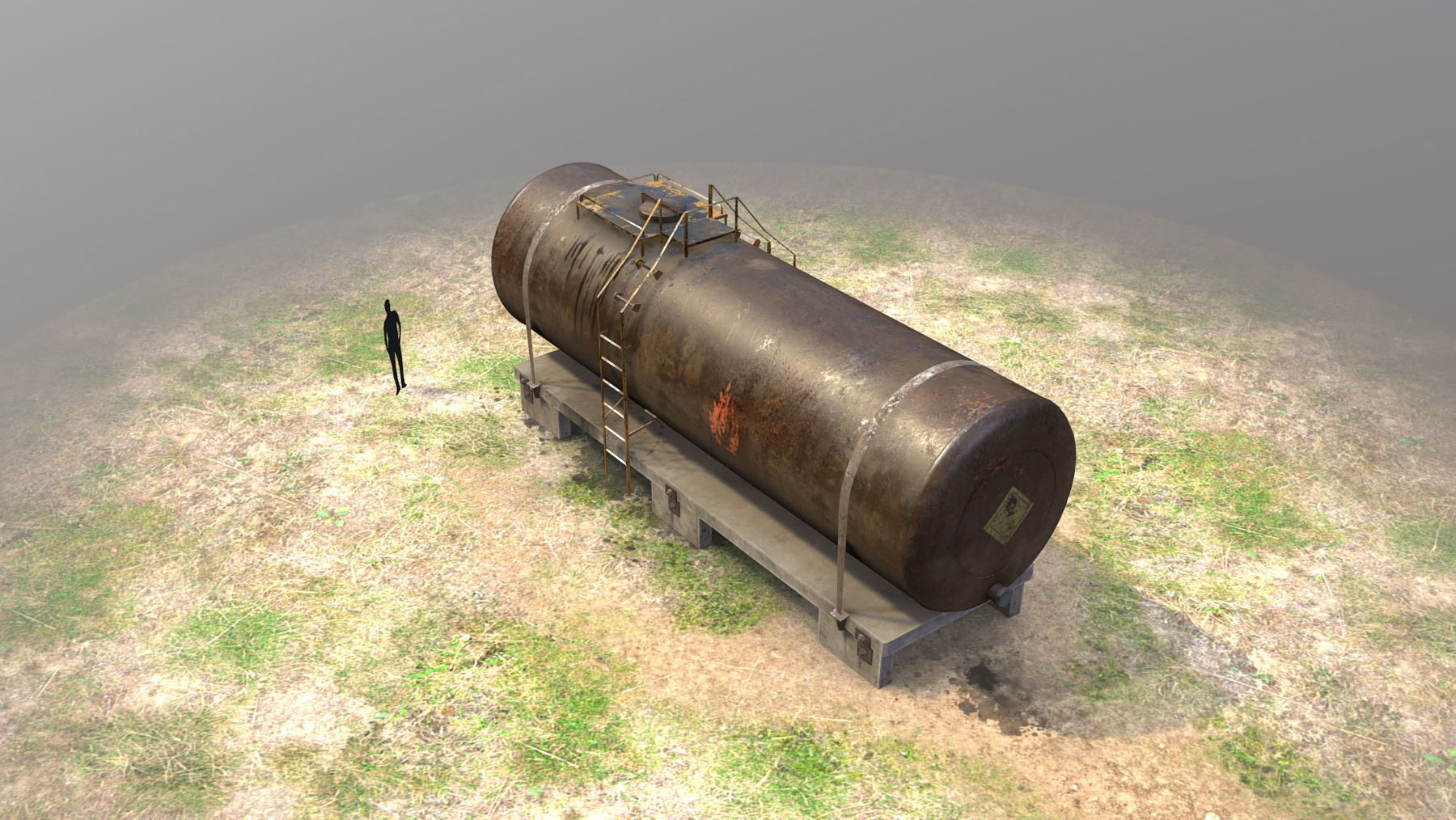 FuelTank 01 with Damage Low-poly 3D model_4