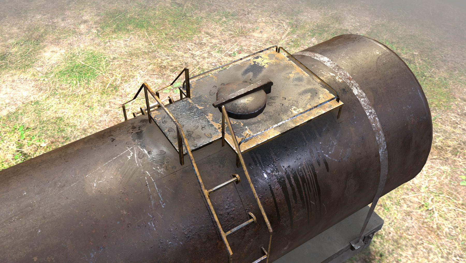 FuelTank 01 with Damage Low-poly 3D model_7