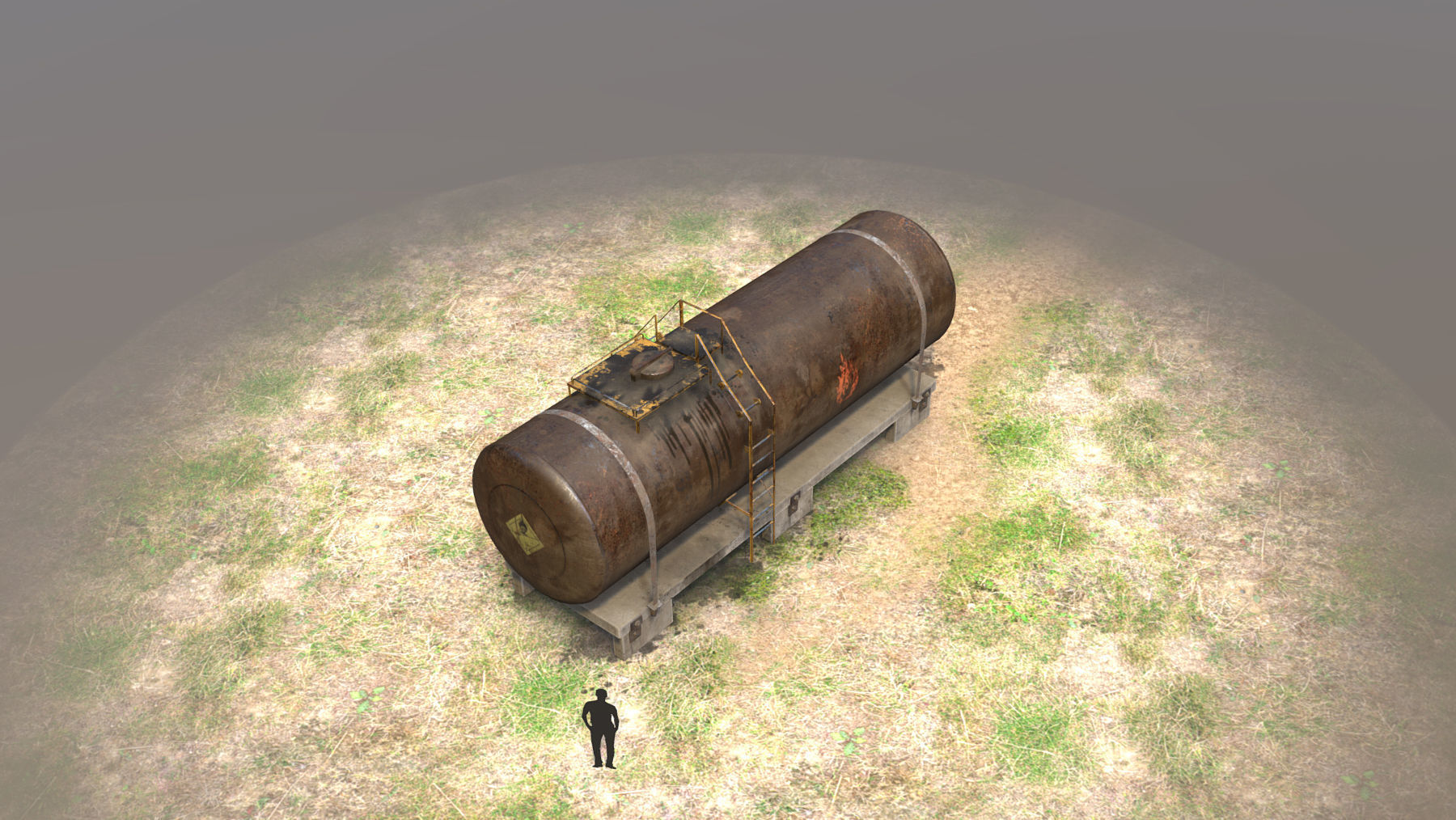 FuelTank 01 with Damage Low-poly 3D model_10
