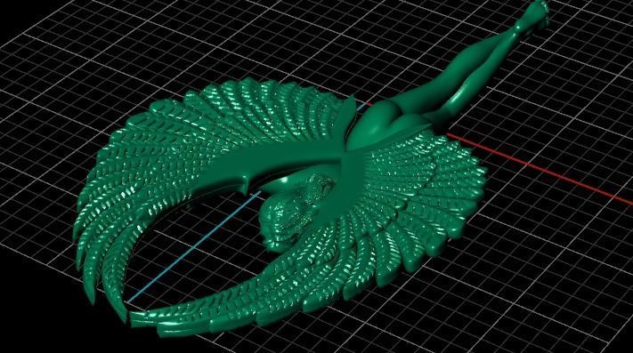 Angel pendant 3D print model_6