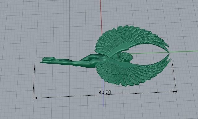 Angel pendant 3D print model_3